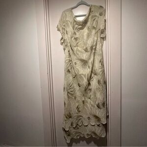 Positive Attitude Cream Leaf Midi Dress